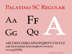 Palatino SC Regular V.1.0 Font Sample