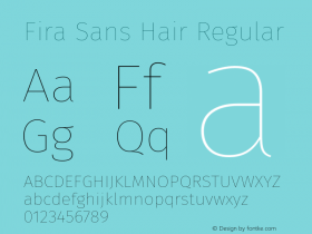 Fira Sans Hair Regular Version 3.111图片样张