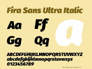 Fira Sans Ultra Italic Version 3.111图片样张