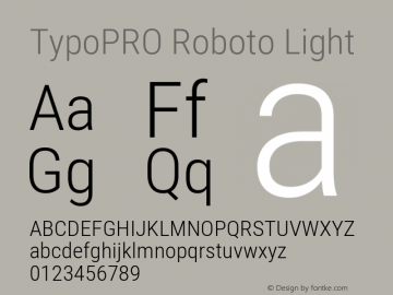 TypoPRO Roboto Light Version 2.000980; 2014 Font Sample