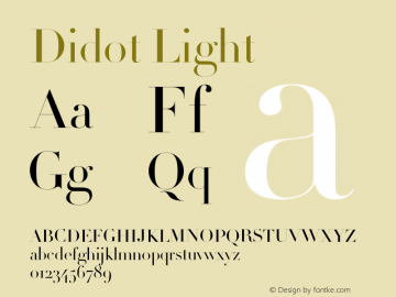 Didot Light 001.000 Font Sample