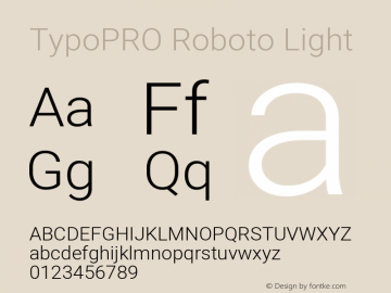 TypoPRO Roboto Light Version 2.000980; 2014 Font Sample