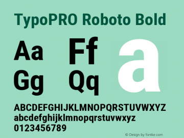 TypoPRO Roboto Bold Version 2.000980; 2014 Font Sample