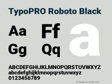 TypoPRO Roboto Black Version 2.000980; 2014 Font Sample