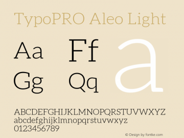 TypoPRO Aleo Light Version 1.1 Font Sample