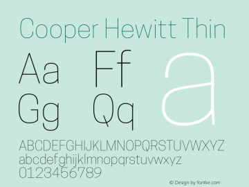 Cooper Hewitt Thin 1.000 Font Sample