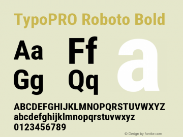 TypoPRO Roboto Bold Version 2.000980; 2014 Font Sample