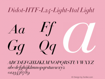 Didot-HTF-L24-Light-Ital Light 001.000 Font Sample