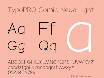 TypoPRO Comic Neue Light Version 1.000 Font Sample