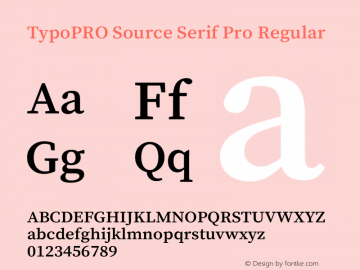 TypoPRO Source Serif Pro Regular Version 1.014;PS 1.0;hotconv 1.0.73;makeotf.lib2.5.5900图片样张