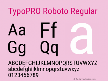 TypoPRO Roboto Regular Version 2.000980; 2014 Font Sample