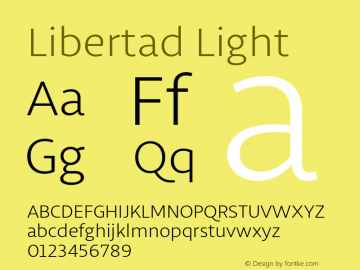 Libertad Light Version 1.0 Font Sample