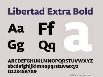 Libertad Extra Bold Version 1.0 Font Sample