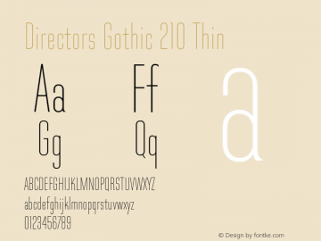 Directors Gothic 210 Thin Version 1.0 Font Sample
