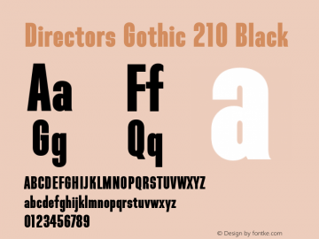 Directors Gothic 210 Black Version 1.0 Font Sample