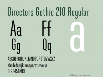 Directors Gothic 210 Regular Version 1.0 Font Sample