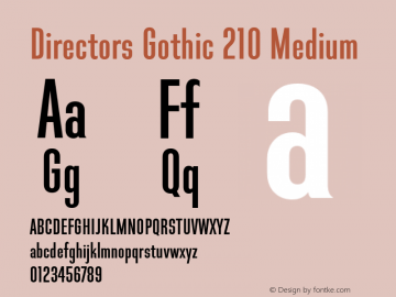 Directors Gothic 210 Medium Version 1.0 Font Sample