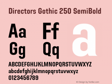 Directors Gothic 250 SemiBold Version 1.0 Font Sample