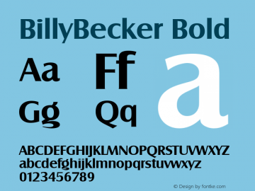 BillyBecker Bold 001.000 Font Sample