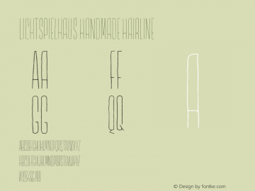Lichtspielhaus Handmade Hairline Version 1.111 Font Sample