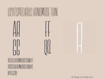 Lichtspielhaus Handmade Thin Version 1.111 Font Sample