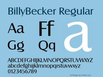BillyBecker Regular 001.000 Font Sample