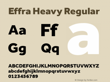 Effra Heavy Regular Version 1.112 Font Sample