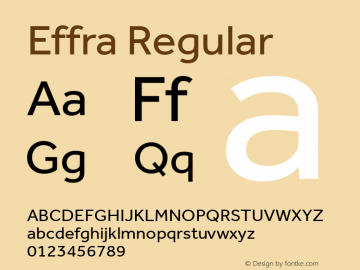 Effra Regular Version 1.112 Font Sample