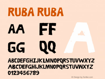 RUBA RUBA Version 1.000;PS 001.001;hotconv 1.0.56 Font Sample