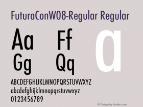 FuturaConW08-Regular Regular Version 1.10 Font Sample