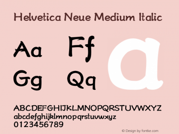 Helvetica Neue Medium Italic 9.0d49e3图片样张