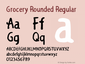 Grocery Rounded Regular Unknown Font Sample