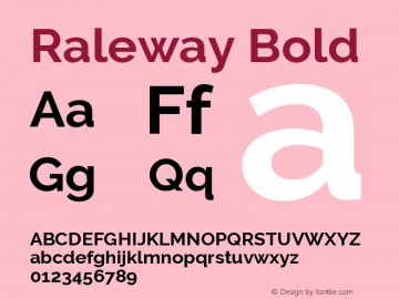 Raleway Bold Version 001.001图片样张