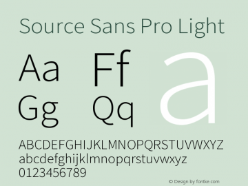 Source Sans Pro Light Version 2.0图片样张