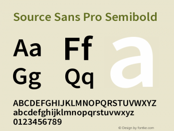 Source Sans Pro Semibold Version 2.0图片样张