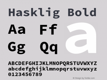 Hasklig Bold Version 1.017;PS 1.004;hotconv 1.0.76;makeotf.lib2.5.61930图片样张