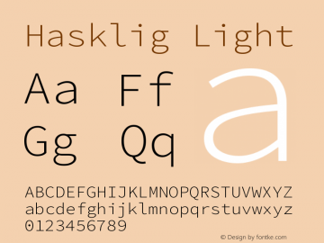 Hasklig Light Version 1.004图片样张