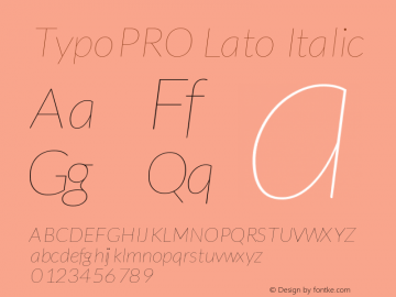 TypoPRO Lato Italic Version 1.105; Western+Polish opensource图片样张