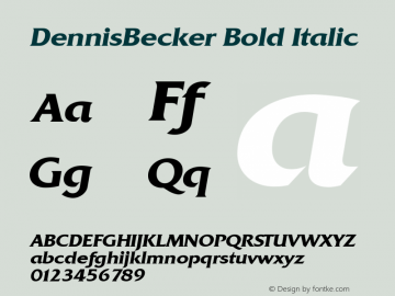 DennisBecker Bold Italic 001.000图片样张