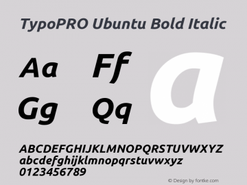 TypoPRO Ubuntu Bold Italic Version 0.80图片样张