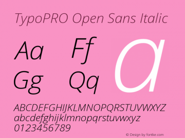 TypoPRO Open Sans Italic Version 1.10图片样张