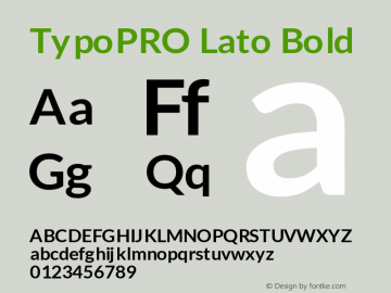 TypoPRO Lato Bold Version 1.105; Western+Polish opensource图片样张