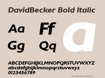 DavidBecker Bold Italic 001.000图片样张