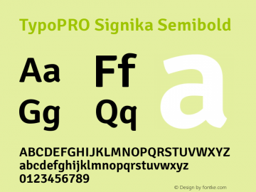TypoPRO Signika Semibold Version 1.001 Font Sample