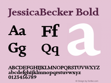 JessicaBecker Bold 001.000 Font Sample