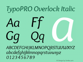 TypoPRO Overlock Italic Version 1.001图片样张