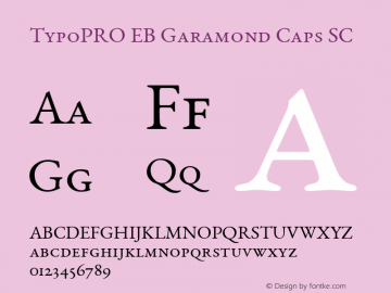 TypoPRO EB Garamond Caps SC Version 000.010 Font Sample