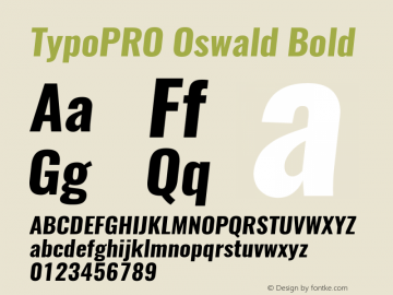 TypoPRO Oswald Bold 3.0; ttfautohint (v0.94.23-7a4d-dirty) -l 8 -r 50 -G 200 -x 0 -w 