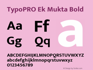 TypoPRO Ek Mukta Bold Version 1.2 Font Sample