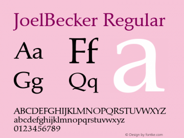 JoelBecker Regular 001.000 Font Sample